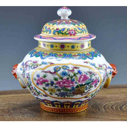 Famille rose Chinese reproduction ceramic ginger jars Antique Porcelain temple jars home decoration antique ginger jars