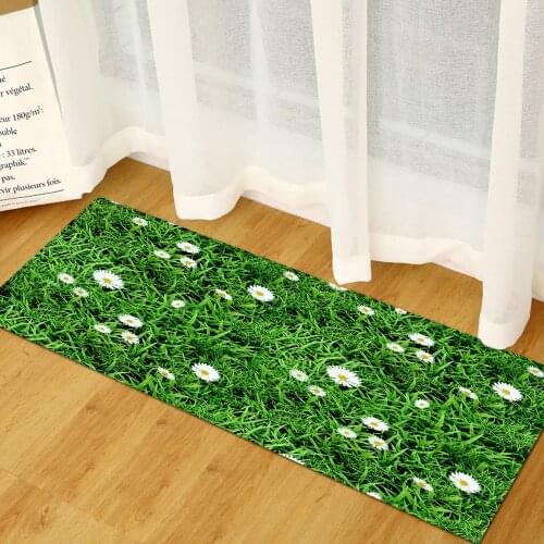 3D Light Green Grass Non-Slip Absorbent Bath Mat Area Rug for Living Room Bedroom Floor Carpet Tapete Kitchen Rug Hallway Custom