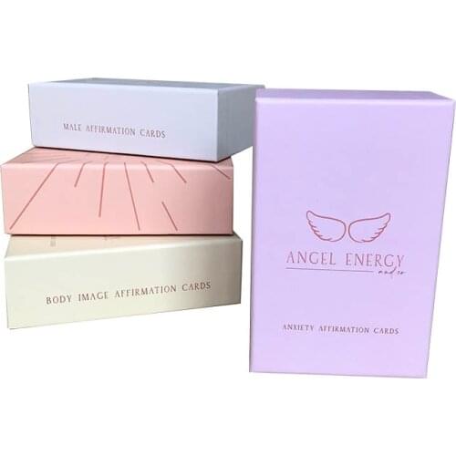 TOSUN Custom Pink Lid and Base Box with Logo Gift Packaging Body Image Affirmation Cards Boxes