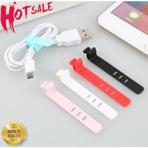 USB Cable Winder Cable Organizer Ties Mouse Wire Earphone Holder PC Cord Free Cut Cable Management Hoop Tape Protector