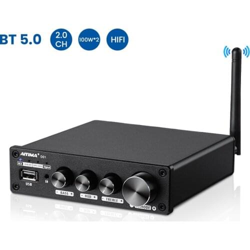 AIYIMA TPA3221 D01 Audio Amplifier BT5.0 Hi-Fi Digital Power Amp 192kHz USB DAC Optical Coaxial To Analog Audio Converter 100W×2