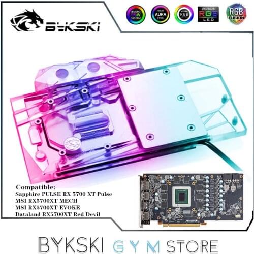 Bykski Full Cover GPU Water Block For Sapphire RX 5700 XT Pulse MSI RX5700XT MECH/EVOKE / Dataland RX5700XT Red Devil AMD Card