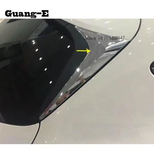 Car Body Chrome Abs Rear Tail Spoiler Side Triangle Molding Window Bezel Trim Sticks 2pcs For Mazda Cx5 2017 2018 2019 2020 2021