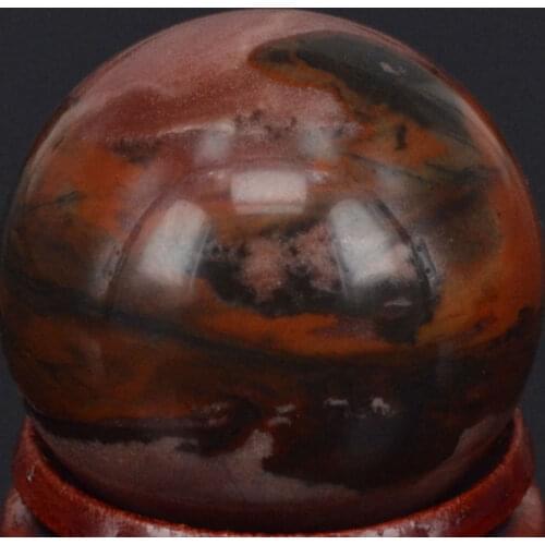1.2")30MM Natural Bamboo Agate Sphere Crystal Globe Ball Chakra Healing Reiki Stone Carving Crafts,Minerals
