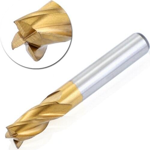 1.5-6mm Titanium Coating HSS Milling Cutters 4 Flute End Mill Cutter Router Bit Spiral Carbide Milling Tool CNC Router Wood End
