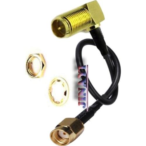 10pcs 6 inch 15cm RG174 Right Angle RP-SMA Female Jack to RP SMA male Plug RF Pigtail Coaxial Jumper Antenna Cable