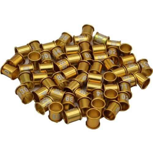 100 Pcs 8mm Diameter Pigeon Pet Bird Digital Aluminum Foot Ring NO.001-100 Custom 5 Colors Aluminum Digital Rings