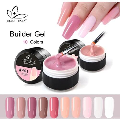 15ml Professional Extension Pink White Clear UV Builder Gel For Nails Finger Extensions Form Tips French Nail Art