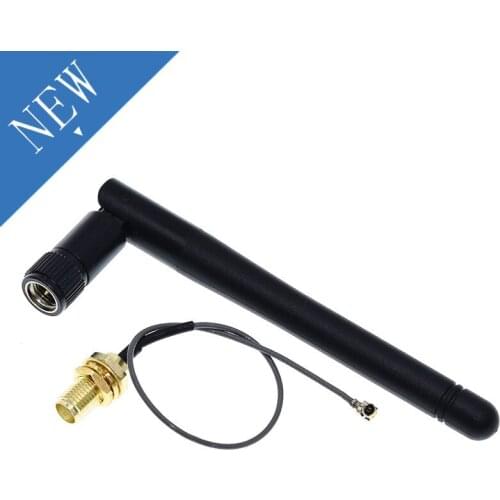 2.4GHz 3dBi WiFi 2.4g Antenna Aerial RP-SMA Male Wireless Router + 10cm PCI U.FL IPX to RP SMA Male Pigtail Cable ESP8266 ESP32