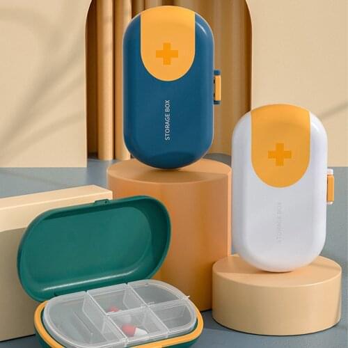 2 In 1Pill Splitter Box for Tablets Medicine Cutter Mini Multifunction Pills Box Travel Pill Case Storage Organizer Medicine Box