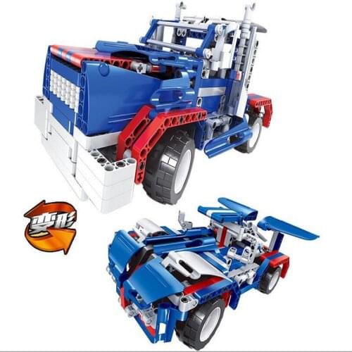 2018 Childrens toy car educational DIY RC toy inserted electric childrren building gift box car model RC Blocks B