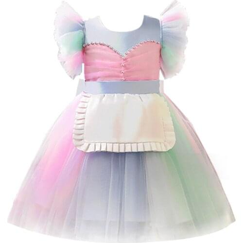 2021 Fashion Summer Prom Dress For Girls Evening Dresses Childrens Birthday Party Wedding Dress Princess DressFor 3-10 Age