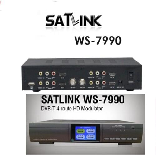 SATLINK WS-7990 hd modulator DVB-T 4 channel modulator MPEG4 1080P RF Modulator satlink ws 7990
