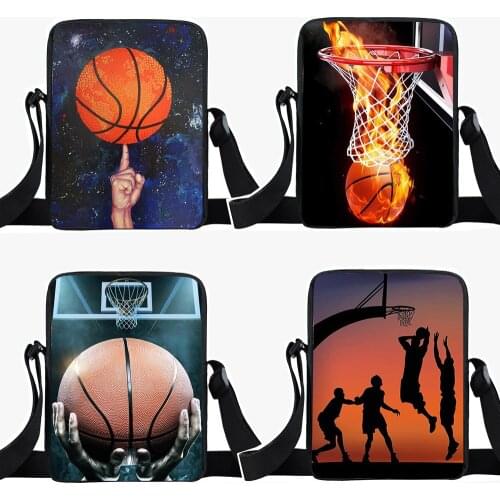 Basketbally Print Men Handbag Small Shoulder Bag for Travel Fashion Crossbody Bags Mini Messenger Bags Bookbag
