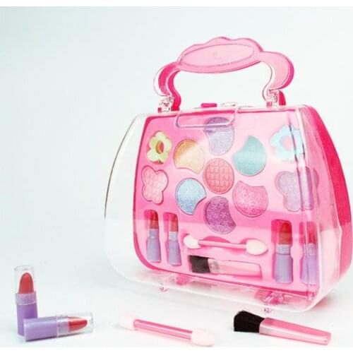 Kids Girls Makeup Set Eco-friendly Cosmetic Pretend Play Kit Princess Toy Gift Simulation Lipstick And Eye Shadow For Kids