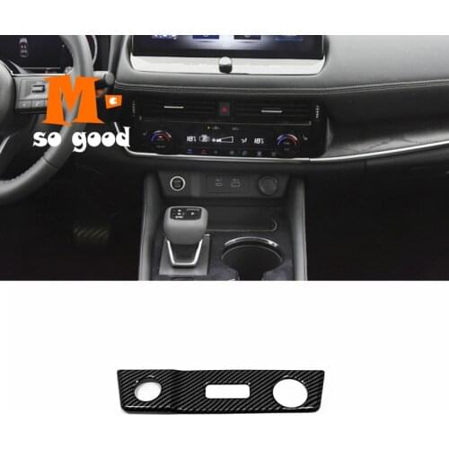 For Nissan X-Trail XTrail T33 Car engine start stop USB interface switch button Decor frame Cover 2021 2022 Carbon Accessories