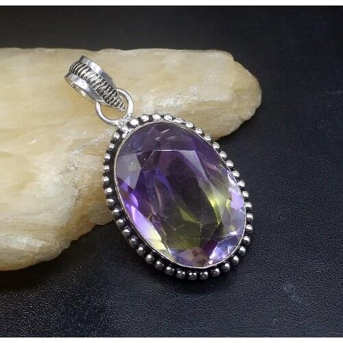 Gemstonefactory Jewelry Big Promotion 925 Silver Vintage Fashion Dichroic Glass Women Ladies Gifts Necklace Pendant 0924