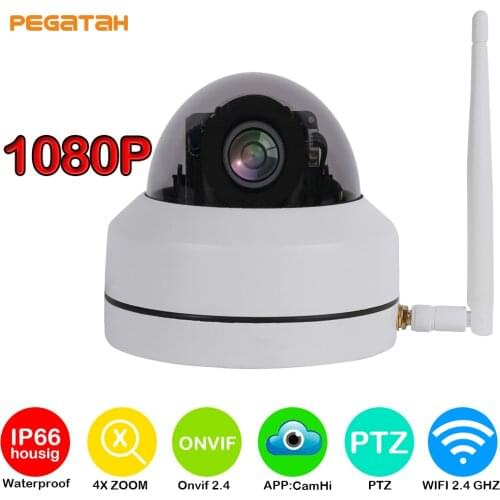 New 1080P AHD IP Camera Wireless 4X WIFI IPZ Camera Night IR 30M Dome Waterproof Security Cameras Onvif TF Card APP CamHi