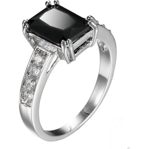 Genuine Silver Color Ring with MultiColor Cubic Zirconia For Women S stamp Wedding diamante Jewelry