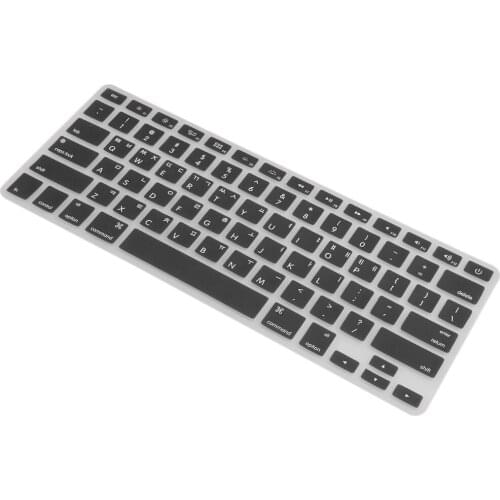 Korean / English Silicone Keyboard SKin Cover Guard Film Protector for Macbook Pro 13'' 15'' Black