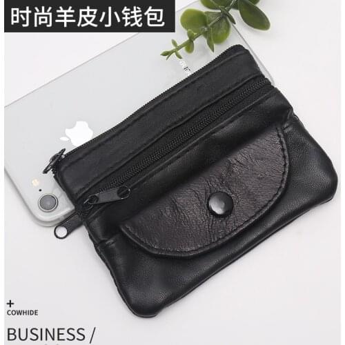 Genuine Leather Coin Purse Womens Wallet Simple Wallet Zipper Coin Bag Fashion Coin Purse Japan Europe and America Cross
