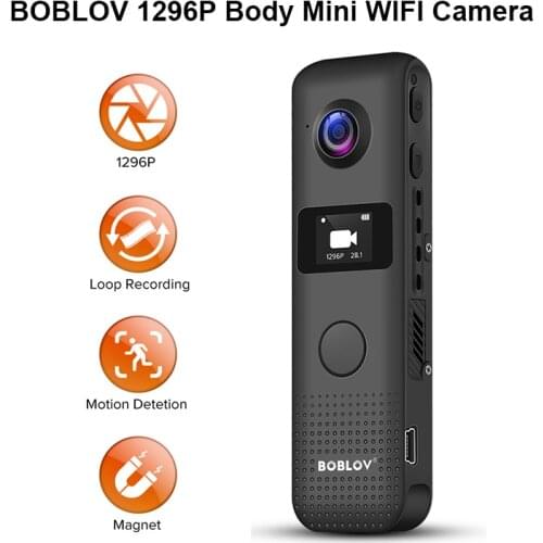 BOBLOV C18 Mini Camera WIFI HD 1296P 32GB Professional BodyCam Micro Magnet Cameras Motion Detection Loop Recording Camcorder
