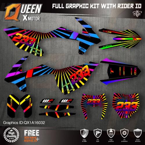QUEEN X MOTOR Custom Team Graphics Decals Stickers Kit For KTM 2016 2017 2018 SX SXF , 2017 2018 2019 EXC XC-W EXC-F 032