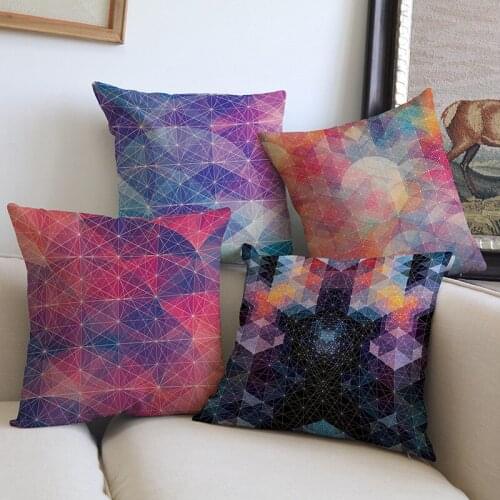 Creative Colorful Geomtric Pillow Cases Creative Sofa Throw Pillow Cover Cotton Linen Decorative Cushion Cover Funda Cojin Case