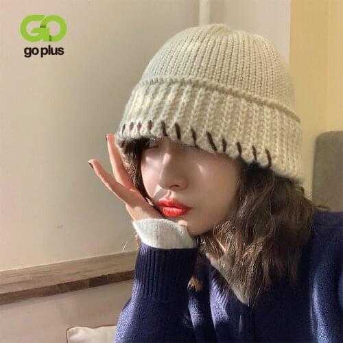 GOPLUS Bucket Hat Streetwear Cap Korean Winter Knitted Hats for Women Gorras Para Mujer Chapeau Femme Hoeden Voor Vrouwen C11244