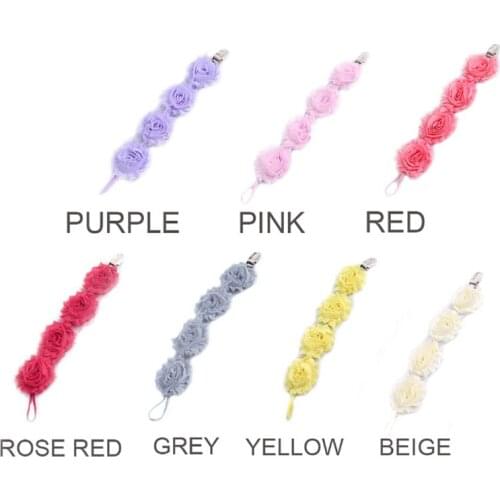 Personalised Name Baby Pacifier Clips Rose Flower Pacifier Chain Holder Baby Teether Teething Chain Baby Shower Gifts