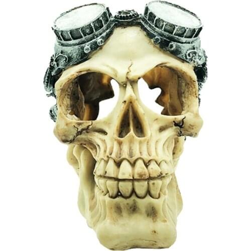 Resin Easter Island Head Bone Skull Statue Terrarium Reptile Hide Cave Aquarium Fish Tank Landscape Decor Ornament Accessories