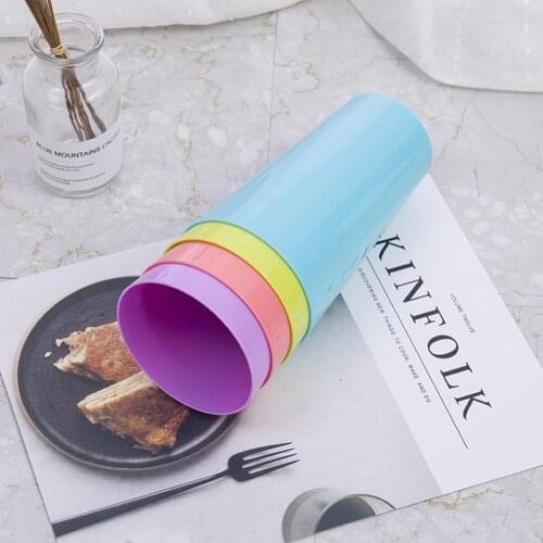 Portable Rainbow Suit Cup Picnic Tourism Plastic Cups Plastic Kids Battle Mug Drink Cups Cup Water Set E0H3