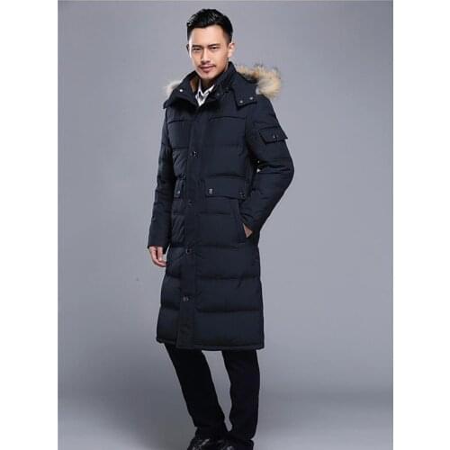 Casual 2020 Men White Duck Down Jackets Mens Thick Long Black Coat Warm Winter Male Jacket Plus Size Hooded Coats WXF150 s s