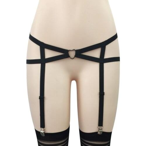 Womens sexy garter belt Bow garter Harajuku Gothic body harness wedding garters bridal bondage harness garters