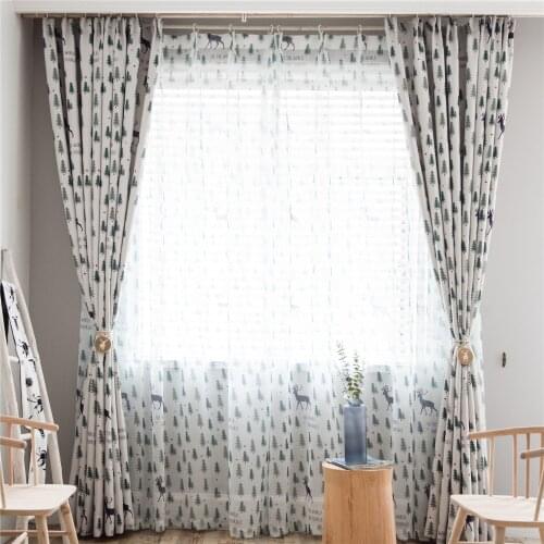 Luxury Full Shading Window Curtain for Bedroom Living Room Jacquard Fabrics Panel Christmas Tree Drapes