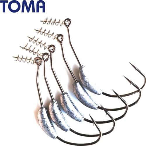 5pcs Lead Jig Head fishhook carbon steel Fish Hooks For Jigging soft bait 2g 2.5g 3.0g 5.0g 7.0g Fishing Accessories