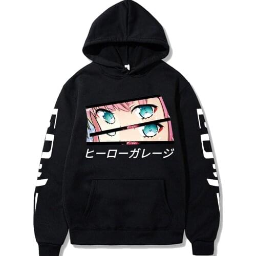 Darling in the Franxx Anime Harajuku Zero TWO Eyes Print hoodie Men/women Tops Loose Summer long-sleeve