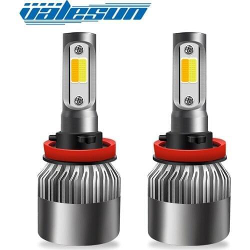 Valesun 3 Color Changing 3000K 6000K 8000K Car LED Headlight CanBus H1 H7 H8 H9 H10 H11 9005 9006 HB3 HB4 12V Car Bulb H4
