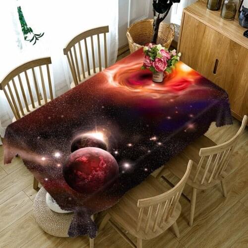 Galactic tablecloth Waterproof 3D rectangular Table cloth Coffee round table cover Customized size Fire red Pillowcase