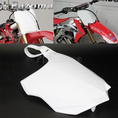 1PC Supermoto Motocross Plastic Front Number Plate Dirt Bike Enduro White Name Panel Cover For Kawasaki KX450F KX250F 2013-2016