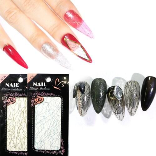 1 piece Irregular 8 colors Aluminum Foil Paper Nail Art Sticker 3D Glitter DIY Manicure UV Gel Polish Nail Decoration Tools