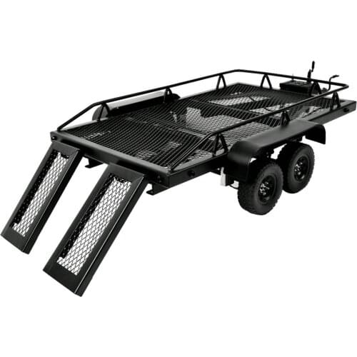 1/10 Scale RC Car Flatbed Trailer Parts for RC Crawler Axial SCX10 D90 Traxxas 4, 13.8 x 25.2 Inch