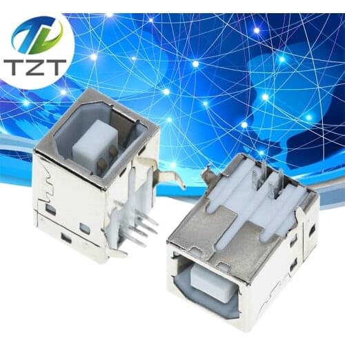 10Pcs Square USB socket usb B Type Female 90 degree PCB welding parent Connector For Printer Data