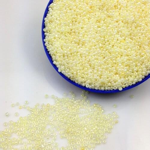 16g 1000pcs 2mm AB Light Yellow Colorful Round Opaque Loose Spacer Bead Cezch Glass Seed Beads Handmade Jewelry DIY Garment Bead