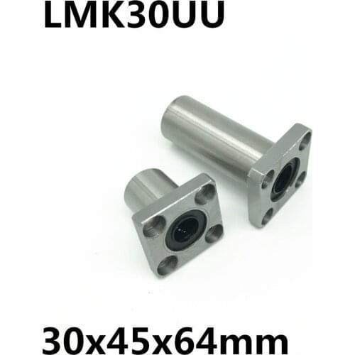 2pcs LMK30UU for 30mm shaft linear bearing square flange ball bearing bush 30x45x64 mm LMK30 Free Shipping