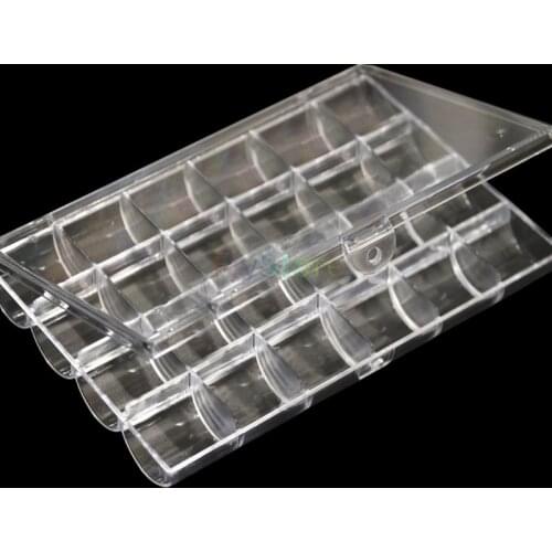 24 Slots dental Acrylic Container for Dental Orthodontic Brackets/Buccal tubes Materials Parts Case Box for Equipment storage