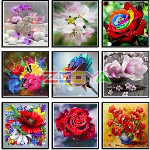 5D Diy Diamond Art Embroidery Mosaic Pattern Indoor Wall Decoration Butterfly Flower 3D Diamond Painting Cross Stitch Gift Lx961