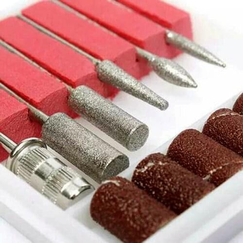 6pcs/Set Professional Metal Nail Grinding Head Electric Mnicure Nail Replacement Accessories