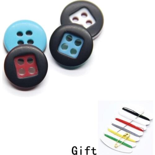9/10/11mm Colorful Square Resin Shirt Buttons For Clothing Chic Apparel Decorative Sewing Handmade DIY Accessories Wholesale