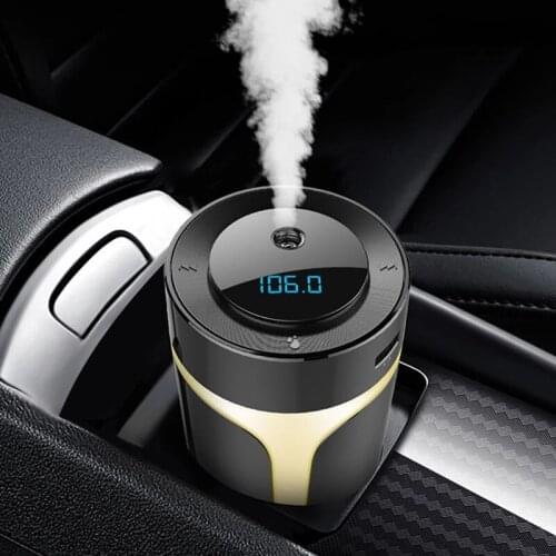 Bluetooth Car Humidifier 5.0 Sq MP3 Aromatherapy Diffuser bluetooth Ultrasonic Essential Oil Aroma Diffuser With LED Night Light